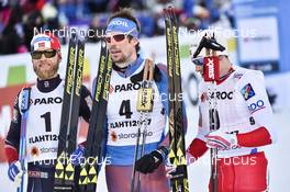25.02.2017, Lahti, Finland (FIN): Martin Johnsrud Sundby (NOR), Sergey Ustiugov (RUS), Finn Haagen Krogh (NOR) - FIS nordic world ski championships, cross-country, skiathlon men, Lahti (FIN). www.nordicfocus.com. © Thibauut/NordicFocus. Every downloaded picture is fee-liable.