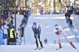 25.02.2017, Lahti, Finland (FIN): Kaarel Kasper Korge (EST), Petr Knop (CZE) - FIS nordic world ski championships, cross-country, skiathlon men, Lahti (FIN). www.nordicfocus.com. © Thibauut/NordicFocus. Every downloaded picture is fee-liable.