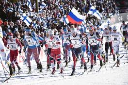 25.02.2017, Lahti, Finland (FIN): Sergey Ustiugov (RUS), Finn Haagen Krogh (NOR), Sjur Roethe (NOR), Martin Johnsrud Sundby (NOR), Jens Burman (SWE) - FIS nordic world ski championships, cross-country, skiathlon men, Lahti (FIN). www.nordicfocus.com. © Thibauut/NordicFocus. Every downloaded picture is fee-liable.