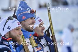 25.02.2017, Lahti, Finland (FIN): Martin Johnsrud Sundby (NOR), Sergey Ustiugov (RUS), Finn Haagen Krogh (NOR), (l-r) - FIS nordic world ski championships, cross-country, skiathlon men, Lahti (FIN). www.nordicfocus.com. © Thibaut/NordicFocus. Every downloaded picture is fee-liable.