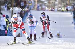 25.02.2017, Lahti, Finland (FIN): Marit Bjoergen (NOR), Krista Parmakoski (FIN), Heidi Weng (NOR) - FIS nordic world ski championships, cross-country, skiathlon women, Lahti (FIN). www.nordicfocus.com. © Thibaut/NordicFocus. Every downloaded picture is fee-liable.