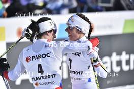 25.02.2017, Lahti, Finland (FIN): Marit Bjoergen (NOR), Charlotte Kalla (SWE) - FIS nordic world ski championships, cross-country, skiathlon women, Lahti (FIN). www.nordicfocus.com. © Thibaut/NordicFocus. Every downloaded picture is fee-liable.