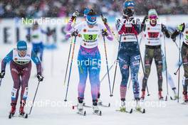 26.02.2017, Lahti, Finland (FIN): Natalia Matveeva (RUS), Kerttu Niskanen (FIN), Jessica Diggins (USA), (l-r)  - FIS nordic world ski championships, cross-country, team sprint, Lahti (FIN). www.nordicfocus.com. © Modica/NordicFocus. Every downloaded picture is fee-liable.