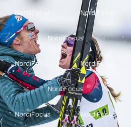 26.02.2017, Lahti, Finland (FIN): Sadie Bjornsen (USA), Jessica Diggins (USA), (l-r)  - FIS nordic world ski championships, cross-country, team sprint, Lahti (FIN). www.nordicfocus.com. © Modica/NordicFocus. Every downloaded picture is fee-liable.