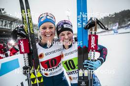 26.02.2017, Lahti, Finland (FIN): Sadie Bjornsen (USA), Jessica Diggins (USA), (l-r)  - FIS nordic world ski championships, cross-country, team sprint, Lahti (FIN). www.nordicfocus.com. © Modica/NordicFocus. Every downloaded picture is fee-liable.