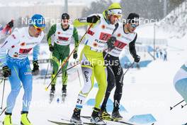 26.02.2017, Lahti, Finland (FIN): Sami Jauhojaervi (FIN), Petrica Hogiu (RUM), Roman Furger (SUI), (l-r)  - FIS nordic world ski championships, cross-country, team sprint, Lahti (FIN). www.nordicfocus.com. © Modica/NordicFocus. Every downloaded picture is fee-liable.