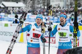 26.02.2017, Lahti, Finland (FIN): Nikita Kriukov (RUS), Sergey Ustiugov (RUS), (l-r)  - FIS nordic world ski championships, cross-country, team sprint, Lahti (FIN). www.nordicfocus.com. © Modica/NordicFocus. Every downloaded picture is fee-liable.