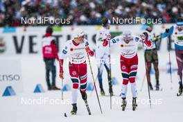 26.02.2017, Lahti, Finland (FIN): Johannes Hoesflot Klaebo (NOR), Emil Iversen (NOR), (l-r)  - FIS nordic world ski championships, cross-country, team sprint, Lahti (FIN). www.nordicfocus.com. © Modica/NordicFocus. Every downloaded picture is fee-liable.