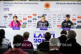 21.02.2017, Lahti, Finland (FIN): Sarah Lewis, Gian Franco Kasper, Janne Leskinen   - FIS nordic world ski championships, cross-country, training, Lahti (FIN). www.nordicfocus.com. © NordicFocus. Every downloaded picture is fee-liable.