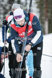 25.11.2017, Ruka, Finland (FIN): Gbr technician working on Salomon ski   - FIS world cup cross-country, 10km women, Ruka (FIN). www.nordicfocus.com. © Modica/NordicFocus. Every downloaded picture is fee-liable.