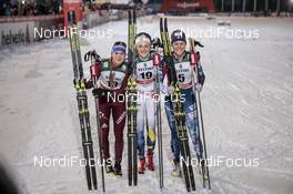 24.11.2017, Ruka, Finland (FIN): Yulia Belorukova (RUS), Stina Nilsson (SWE), Sadie Bjornsen (USA), (l-r)  - FIS world cup cross-country, individual sprint, Ruka (FIN). www.nordicfocus.com. © Modica/NordicFocus. Every downloaded picture is fee-liable.