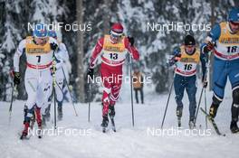 24.11.2017, Ruka, Finland (FIN): Lauri Vuorinen (FIN), Alex Harvey (CAN), Hiroyuki Miyazawa (JPN), Marko Kilp (EST), (l-r)  - FIS world cup cross-country, individual sprint, Ruka (FIN). www.nordicfocus.com. © Modica/NordicFocus. Every downloaded picture is fee-liable.