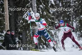 26.11.2017, Ruka, Finland (FIN): Martin Johnsrud Sundby (NOR), Evgeniy Belov (RUS), (l-r)  - FIS world cup cross-country, pursuit men, Ruka (FIN). www.nordicfocus.com. © Modica/NordicFocus. Every downloaded picture is fee-liable.