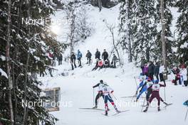 26.11.2017, Ruka, Finland (FIN): Dario Cologna (SUI), Simen Hegstad Krueger (NOR), Alex Harvey (CAN), Alexander Bessmertnykh (RUS), (l-r)  - FIS world cup cross-country, pursuit men, Ruka (FIN). www.nordicfocus.com. © Modica/NordicFocus. Every downloaded picture is fee-liable.