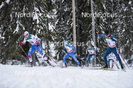 26.11.2017, Ruka, Finland (FIN): Martin Jaks (CZE), Giandomenico Salvadori (ITA), Jens Burman (SWE), Andrew Newell (USA), (l-r)  - FIS world cup cross-country, pursuit men, Ruka (FIN). www.nordicfocus.com. © Modica/NordicFocus. Every downloaded picture is fee-liable.