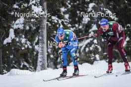 26.11.2017, Ruka, Finland (FIN): Federico Pellegrino (ITA), Alexander Bessmertnykh (RUS), (l-r)  - FIS world cup cross-country, pursuit men, Ruka (FIN). www.nordicfocus.com. © Modica/NordicFocus. Every downloaded picture is fee-liable.