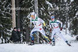 26.11.2017, Ruka, Finland (FIN): Calle Halfvarsson (SWE), Iivo Niskanen (FIN), (l-r)  - FIS world cup cross-country, pursuit men, Ruka (FIN). www.nordicfocus.com. © Modica/NordicFocus. Every downloaded picture is fee-liable.