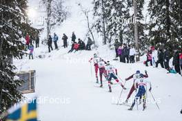 26.11.2017, Ruka, Finland (FIN): Alex Harvey (CAN), Alexey Chervotkin (RUS), Hans Christer Holund (NOR), Sergey Ustiugov (RUS), Marcus Hellner (SWE), (l-r)  - FIS world cup cross-country, pursuit men, Ruka (FIN). www.nordicfocus.com. © Modica/NordicFocus. Every downloaded picture is fee-liable.