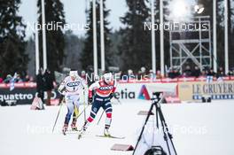26.11.2017, Ruka, Finland (FIN): Charlotte Kalla (SWE), Marit Bjoergen (NOR), (l-r)  - FIS world cup cross-country, pursuit women, Ruka (FIN). www.nordicfocus.com. © Modica/NordicFocus. Every downloaded picture is fee-liable.