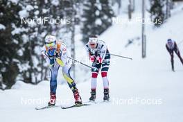 26.11.2017, Ruka, Finland (FIN): Stina Nilsson (SWE), Ingvild Flugstad Oestberg (NOR), (l-r)  - FIS world cup cross-country, pursuit women, Ruka (FIN). www.nordicfocus.com. © Modica/NordicFocus. Every downloaded picture is fee-liable.