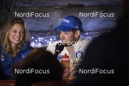 23.11.2017, Ruka, Finland (FIN): Jessica Diggins (USA), Federico Pellegrino (ITA), (l-r)  - FIS world cup cross-country, training, Ruka (FIN). www.nordicfocus.com. © Modica/NordicFocus. Every downloaded picture is fee-liable.