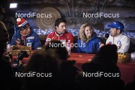 23.11.2017, Ruka, Finland (FIN): Johannes Hoesflot Klaebo (NOR), Alex Harvey (CAN), Jessica Diggins (USA), Federico Pellegrino (ITA), (l-r)  - FIS world cup cross-country, training, Ruka (FIN). www.nordicfocus.com. © Modica/NordicFocus. Every downloaded picture is fee-liable.