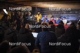23.11.2017, Ruka, Finland (FIN): Johannes Hoesflot Klaebo (NOR), Alex Harvey (CAN), Jessica Diggins (USA), Federico Pellegrino (ITA), (l-r)  - FIS world cup cross-country, training, Ruka (FIN). www.nordicfocus.com. © Modica/NordicFocus. Every downloaded picture is fee-liable.