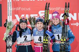 02.12.2017, Lillehammer, Norway (NOR): Krista Parmakoski (FIN), Maiken Caspersen Falla (NOR), Sadie Bjornsen (USA), (l-r) - FIS world cup cross-country, individual sprint, Lillehammer (NOR). www.nordicfocus.com. © Modica/NordicFocus. Every downloaded picture is fee-liable.
