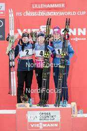 02.12.2017, Lillehammer, Norway (NOR): Krista Parmakoski (FIN), Maiken Caspersen Falla (NOR), Sadie Bjornsen (USA), (l-r) - FIS world cup cross-country, individual sprint, Lillehammer (NOR). www.nordicfocus.com. © Modica/NordicFocus. Every downloaded picture is fee-liable.