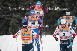 02.12.2017, Lillehammer, Norway (NOR): Johannes Hoesflot Klaebo (NOR), Federico Pellegrino (ITA), Paal Golberg (NOR), (l-r)  - FIS world cup cross-country, individual sprint, Lillehammer (NOR). www.nordicfocus.com. © Modica/NordicFocus. Every downloaded picture is fee-liable.