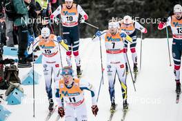 02.12.2017, Lillehammer, Norway (NOR): Teodor Peterson (SWE), Erik Valnes (NOR), Emil Joensson (SWE), Fredrik Riseth (NOR), Sondre Turvoll Fossli (NOR), (l-r)  - FIS world cup cross-country, individual sprint, Lillehammer (NOR). www.nordicfocus.com. © Modica/NordicFocus. Every downloaded picture is fee-liable.