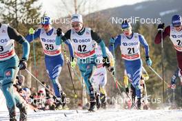 03.12.2017, Lillehammer, Norway (NOR): Dietmar Noeckler (ITA), Jules Lapierre (FRA), Giandomenico Salvadori (ITA), (l-r)  - FIS world cup cross-country, skiathlon men, Lillehammer (NOR). www.nordicfocus.com. © Modica/NordicFocus. Every downloaded picture is fee-liable.