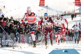 03.12.2017, Lillehammer, Norway (NOR): Johannes Hoesflot Klaebo (NOR), Alexey Chervotkin (RUS), Hans Christer Holund (NOR), (l-r)  - FIS world cup cross-country, skiathlon men, Lillehammer (NOR). www.nordicfocus.com. © Modica/NordicFocus. Every downloaded picture is fee-liable.