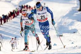 03.12.2017, Lillehammer, Norway (NOR): Giandomenico Salvadori (ITA), Adrien Backscheider (FRA), (l-r)  - FIS world cup cross-country, skiathlon men, Lillehammer (NOR). www.nordicfocus.com. © Modica/NordicFocus. Every downloaded picture is fee-liable.