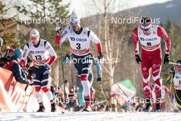 03.12.2017, Lillehammer, Norway (NOR): Simen Hegstad Krueger (NOR), Hans Christer Holund (NOR), Alex Harvey (CAN), (l-r)  - FIS world cup cross-country, skiathlon men, Lillehammer (NOR). www.nordicfocus.com. © Modica/NordicFocus. Every downloaded picture is fee-liable.