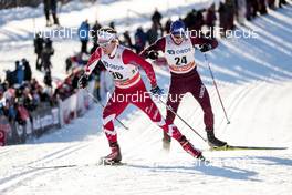 03.12.2017, Lillehammer, Norway (NOR): Devon Kershaw (CAN), Andrey Larkov (RUS), (l-r)  - FIS world cup cross-country, skiathlon men, Lillehammer (NOR). www.nordicfocus.com. © Modica/NordicFocus. Every downloaded picture is fee-liable.