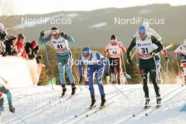 03.12.2017, Lillehammer, Norway (NOR): Adrien Backscheider (FRA), Dietmar Noeckler (ITA), Lucas Boegl (GER), (l-r)  - FIS world cup cross-country, skiathlon men, Lillehammer (NOR). www.nordicfocus.com. © Modica/NordicFocus. Every downloaded picture is fee-liable.