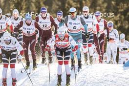 03.12.2017, Lillehammer, Norway (NOR): Hans Christer Holund (NOR), Alexey Chervotkin (RUS), Didrik Toenseth (NOR), Maurice Manificat (FRA), (l-r)  - FIS world cup cross-country, skiathlon men, Lillehammer (NOR). www.nordicfocus.com. © Modica/NordicFocus. Every downloaded picture is fee-liable.