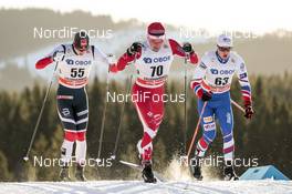 03.12.2017, Lillehammer, Norway (NOR): Jan Thomas Jenssen (NOR), Knute Johnsgaard (CAN), Michal Novak (CZE), (l-r)  - FIS world cup cross-country, skiathlon men, Lillehammer (NOR). www.nordicfocus.com. © Modica/NordicFocus. Every downloaded picture is fee-liable.