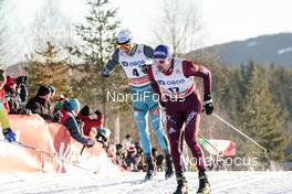 03.12.2017, Lillehammer, Norway (NOR): Maurice Manificat (FRA), Sergey Ustiugov (RUS), (l-r)  - FIS world cup cross-country, skiathlon men, Lillehammer (NOR). www.nordicfocus.com. © Modica/NordicFocus. Every downloaded picture is fee-liable.