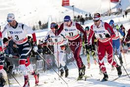 03.12.2017, Lillehammer, Norway (NOR): Hans Christer Holund (NOR), Iivo Niskanen (FIN), Sergey Ustiugov (RUS), Alex Harvey (CAN), (l-r)  - FIS world cup cross-country, skiathlon men, Lillehammer (NOR). www.nordicfocus.com. © Modica/NordicFocus. Every downloaded picture is fee-liable.