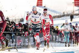 03.12.2017, Lillehammer, Norway (NOR): Hans Christer Holund (NOR), Alex Harvey (CAN), (l-r)  - FIS world cup cross-country, skiathlon men, Lillehammer (NOR). www.nordicfocus.com. © Modica/NordicFocus. Every downloaded picture is fee-liable.