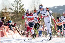 03.12.2017, Lillehammer, Norway (NOR): Johannes Hoesflot Klaebo (NOR), Iivo Niskanen (FIN), (l-r)  - FIS world cup cross-country, skiathlon men, Lillehammer (NOR). www.nordicfocus.com. © Modica/NordicFocus. Every downloaded picture is fee-liable.
