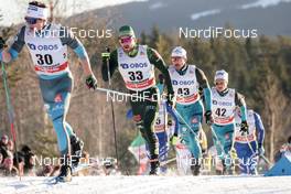 03.12.2017, Lillehammer, Norway (NOR): Clement Parisse (FRA), Thomas Bing (GER), Damien Tarantola (FRA), Jules Lapierre (FRA), (l-r)  - FIS world cup cross-country, skiathlon men, Lillehammer (NOR). www.nordicfocus.com. © Modica/NordicFocus. Every downloaded picture is fee-liable.