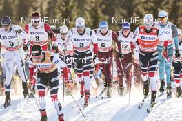 03.12.2017, Lillehammer, Norway (NOR): Matti Heikkinen (FIN), Johannes Hoesflot Klaebo (NOR), Alex Harvey (CAN), Hans Christer Holund (NOR), Alexey Chervotkin (RUS), Didrik Toenseth (NOR), (l-r)  - FIS world cup cross-country, skiathlon men, Lillehammer (NOR). www.nordicfocus.com. © Modica/NordicFocus. Every downloaded picture is fee-liable.