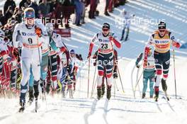 03.12.2017, Lillehammer, Norway (NOR): Iivo Niskanen (FIN), Niklas Dyrhaug (NOR), Johannes Hoesflot Klaebo (NOR), (l-r)  - FIS world cup cross-country, skiathlon men, Lillehammer (NOR). www.nordicfocus.com. © Modica/NordicFocus. Every downloaded picture is fee-liable.