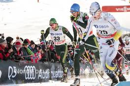 03.12.2017, Lillehammer, Norway (NOR): Thomas Bing (GER), Lucas Boegl (GER), Jens Burman (SWE), (l-r)  - FIS world cup cross-country, skiathlon men, Lillehammer (NOR). www.nordicfocus.com. © Modica/NordicFocus. Every downloaded picture is fee-liable.