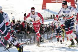 03.12.2017, Lillehammer, Norway (NOR): Alex Harvey (CAN), Niklas Dyrhaug (NOR), (l-r)  - FIS world cup cross-country, skiathlon men, Lillehammer (NOR). www.nordicfocus.com. © Modica/NordicFocus. Every downloaded picture is fee-liable.