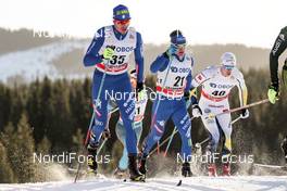 03.12.2017, Lillehammer, Norway (NOR): Dietmar Noeckler (ITA), Giandomenico Salvadori (ITA), Gustav Eriksson (SWE), (l-r)  - FIS world cup cross-country, skiathlon men, Lillehammer (NOR). www.nordicfocus.com. © Modica/NordicFocus. Every downloaded picture is fee-liable.