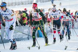 03.12.2017, Lillehammer, Norway (NOR): Laura Mononen (FIN), Katharina Hennig (GER), Silje Oeyre Slind (NOR), (l-r)  - FIS world cup cross-country, skiathlon women, Lillehammer (NOR). www.nordicfocus.com. © Modica/NordicFocus. Every downloaded picture is fee-liable.